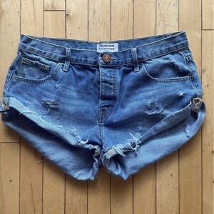 ONE X ONETEASPOON Distressed Denim Shorts